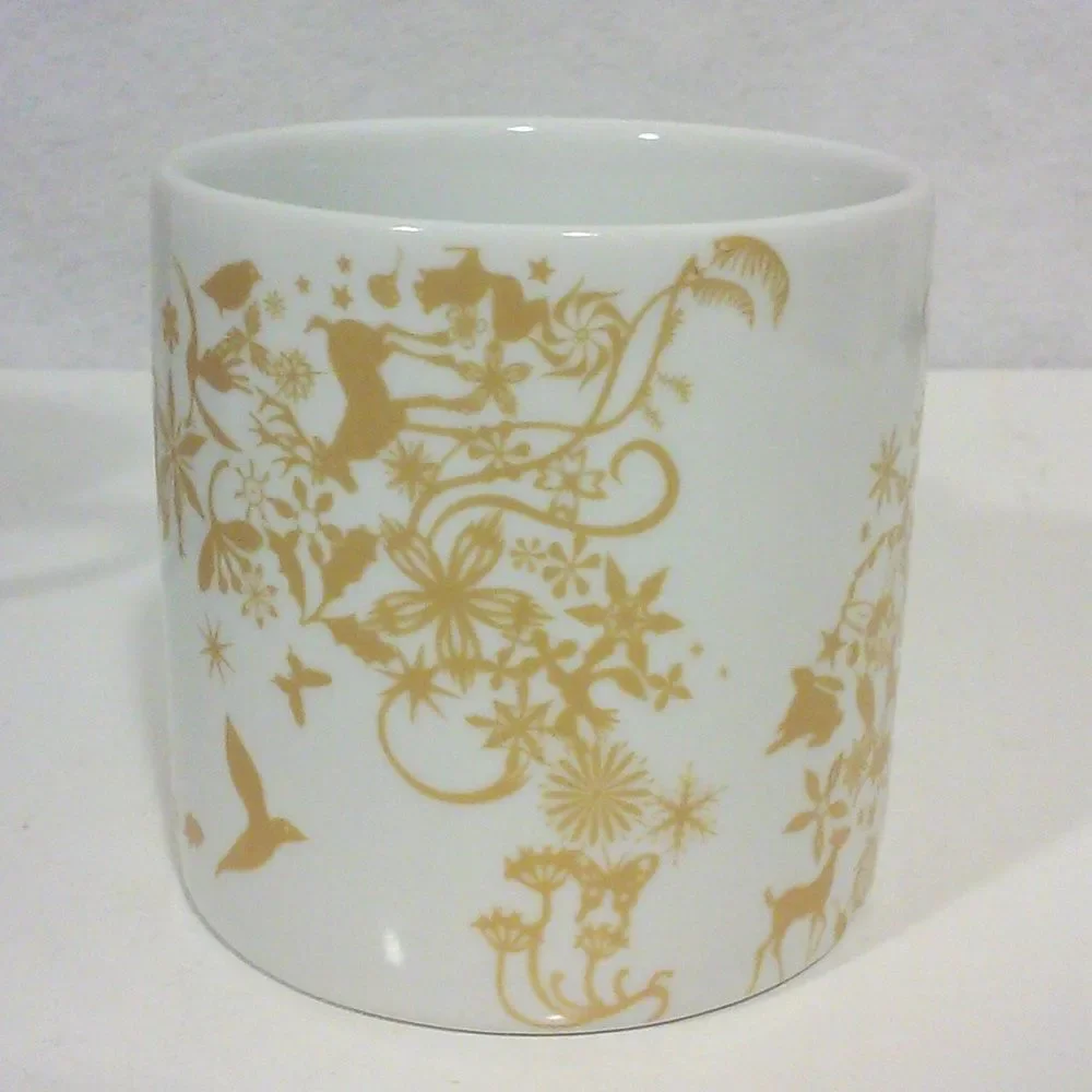 Vintage Tord Boontje Gold Porcelain Coffee Mugs Set of Four